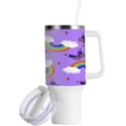 thumbnail image 2 of SKYSONIC 40 oz Rainbows Butterflies Tumbler with Handle and Straw Lid, Insulated Cup Reusable Stainless Steel Water Bottle Travel Mug, 2 of 7