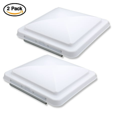 14"X 14" Universal Replacement RV Roof Vent Cover White Vent Lid For Camper Trailer Motorhome - 2Packs