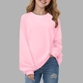 thumbnail image 2 of Towmus Girls Pullover Sweatshirt Fall Oversized Crewneck Casual Long Sleeve Solid Color Sweatshirts Basic Pullover Tops 14 Years, 2 of 7