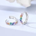 thumbnail image 2 of Arete Curvo Colorido Bañado en Plata, 2 of 5