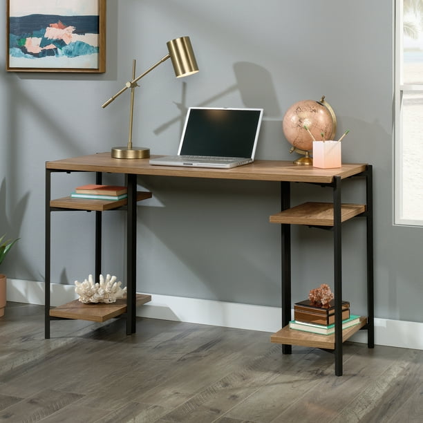 Sauder Curiod Desk with Storage Shelves, Sindoori Mango Finish ...