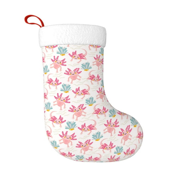 Fuzoiu Cute Axolotl Print Christmas Stockings, Party Supplies & Kids Gifts,Big Xmas Stockings Decoration for Family Decorations Hanging Ornament for Xmas Holiday Party