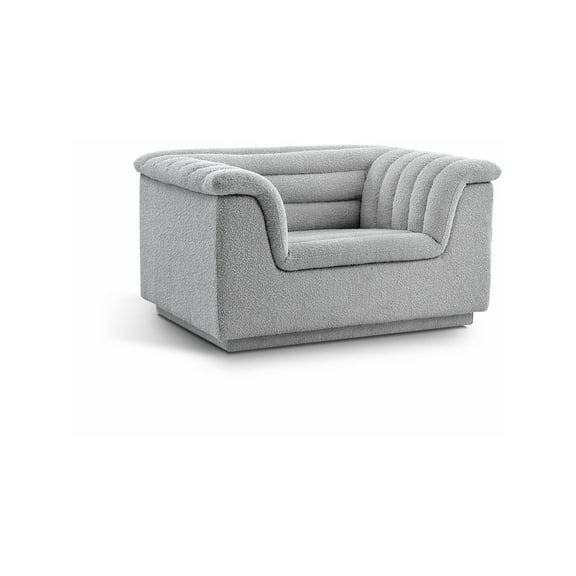 Meridian Furniture Cascade Grey Boucle Fabric Chair