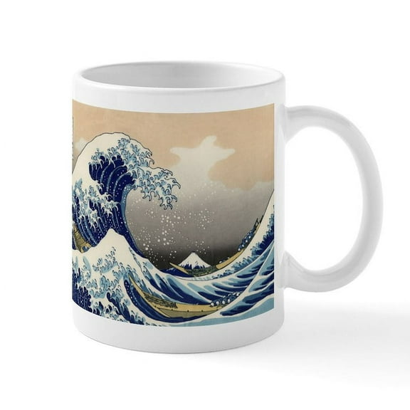 CafePress - Kanagawa The Great Wave Mug - 11 oz Ceramic Mug - Novelty Coffee Tea Cup