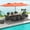 Orange, variant on Costway 11 PCS Patio Dining Set with 15 ft Double-Sided Patio Umbrella 8 Armchairs Wine