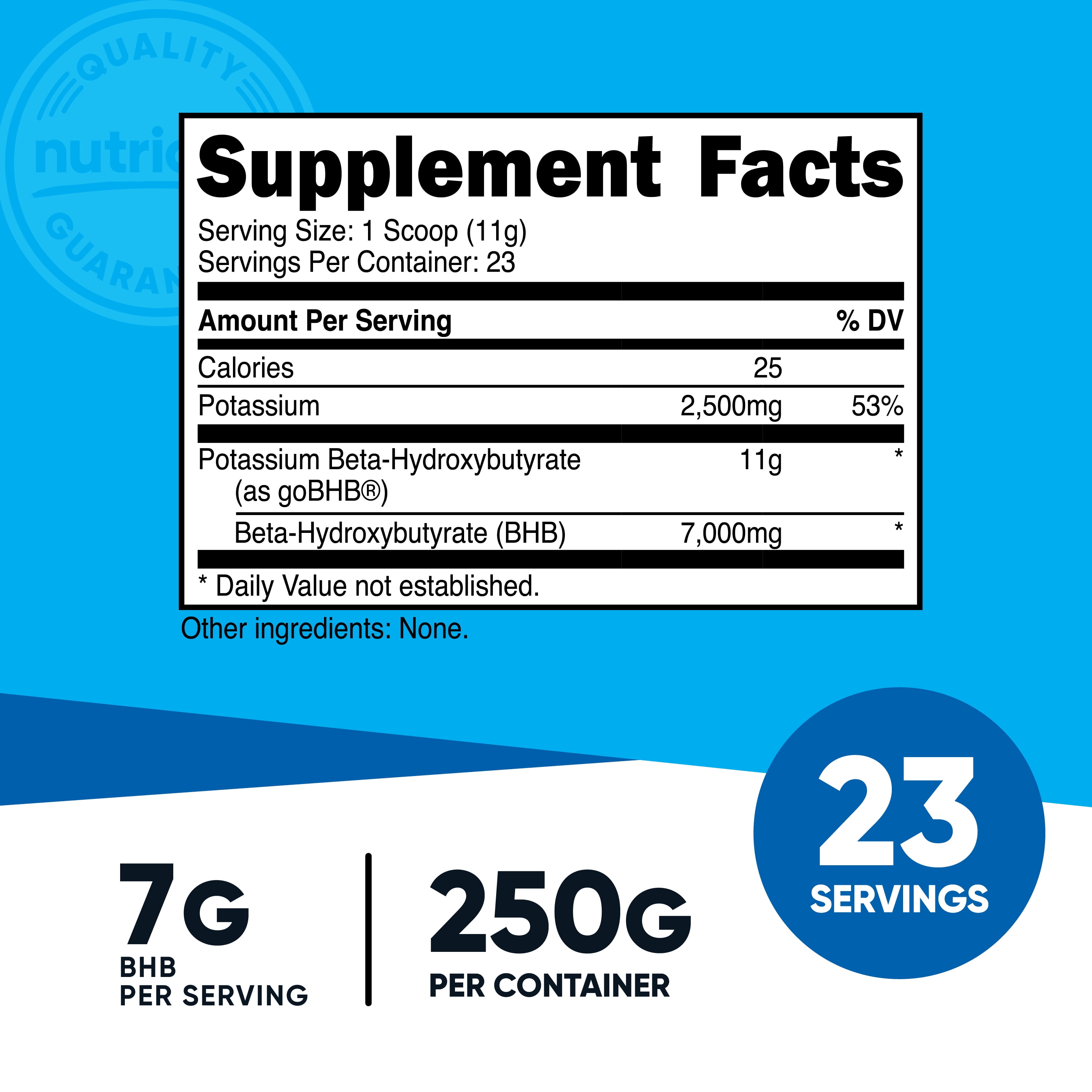Nutricost Potassium BHB Salts, Exogenous Ketone Supplement (250 Grams)