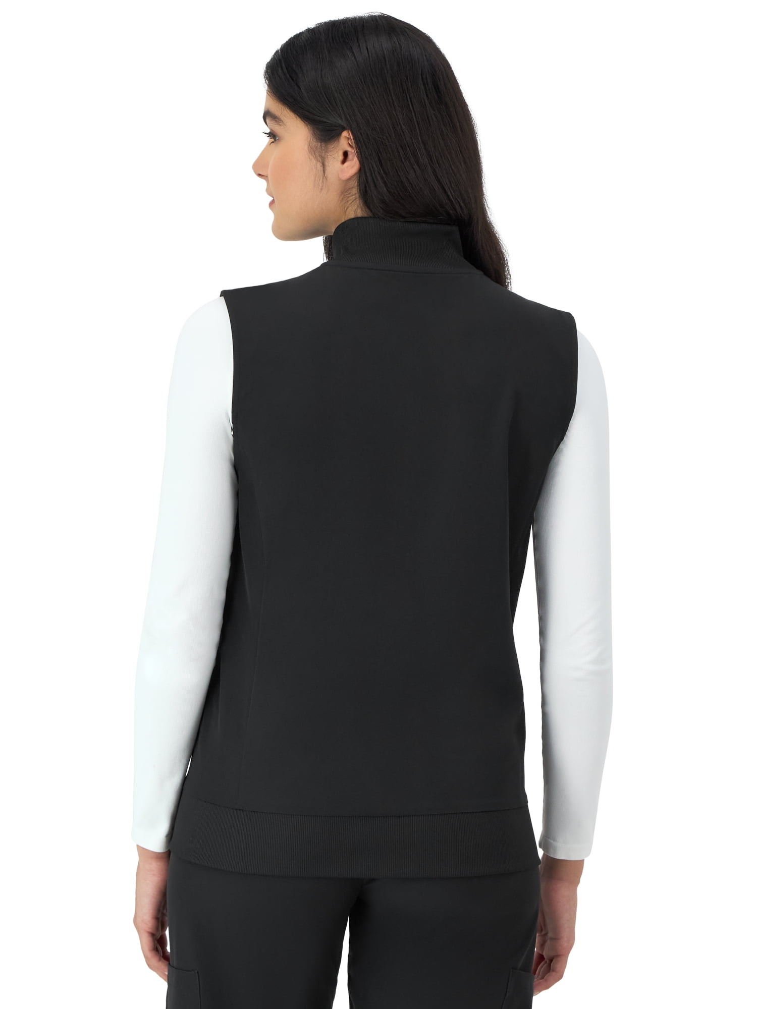 Hanes Womens Scrubs Zip-Front Scrub Vest, Pockets, Comfort Fit, Inner Pocket, Sizes XS-3XL