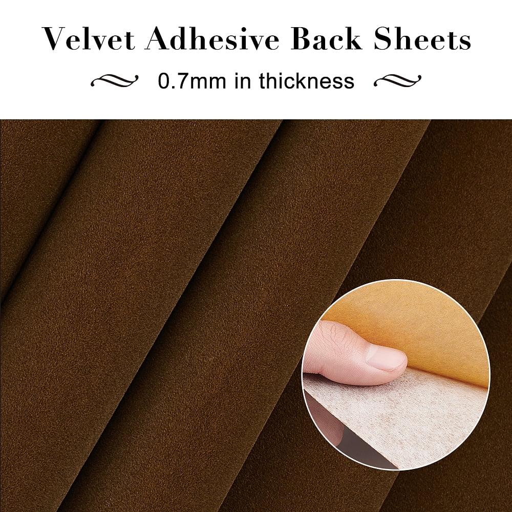 Jewelry Flocking Cloth Self-adhesive Fabric Sienna 40x28.9~29cm 12sheets/set