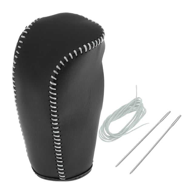 Cubierta de Pomo de Cambio de Marcha Antideslizante Unique Bargains para Volvo S80 2007-2012 Negro Gris Cuero Sintético