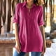 thumbnail image 2 of Vestidos Casuales Para Mujer, Blusas De Mujer De Moda Moda de verano para mujer, cuello en V, manga tres cuartos, color liso, 2 of 8