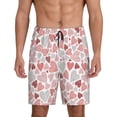 thumbnail image 3 of Lsque Hand Drawn Hearts Mens Sleep Pajama Shorts,Short Pajama Pants, Cotton Ultra-Soft Knit-4X-Large, 3 of 9