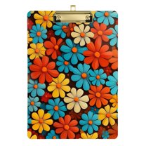 FORMRS Acrylic Clipboard with Low Profile Clip Standard A4 Letter Size, 12.5" x 9", Blooming Flowers