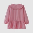 thumbnail image 4 of Womens Summer Cotton and Linen Tops 2024 Plus Size Fashion Long Sleeve New European And American Style Doll Neck Plaid Casual Loose Shirt, 4 of 5