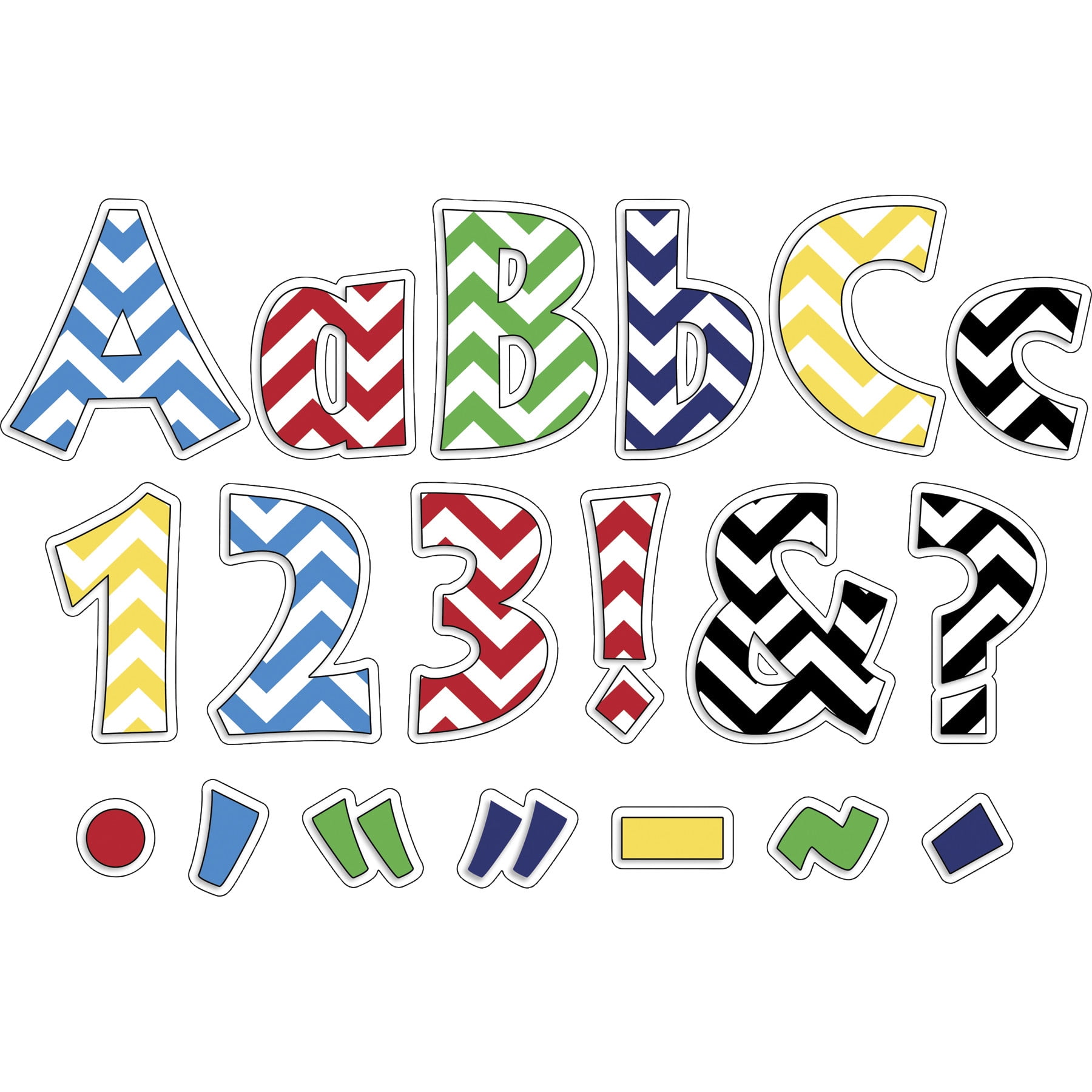 Barker Creek Nautical Chevron 4" Letter Pop-Outs ̶ 255 Characters