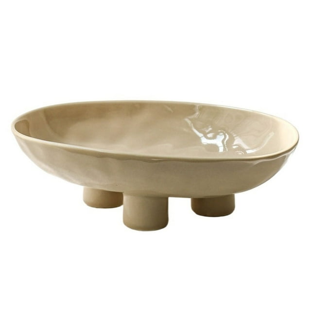 Frutero de cerámica con trípode, plato minimalista moderno for servir, centro de mesa decorativo for el hogar.