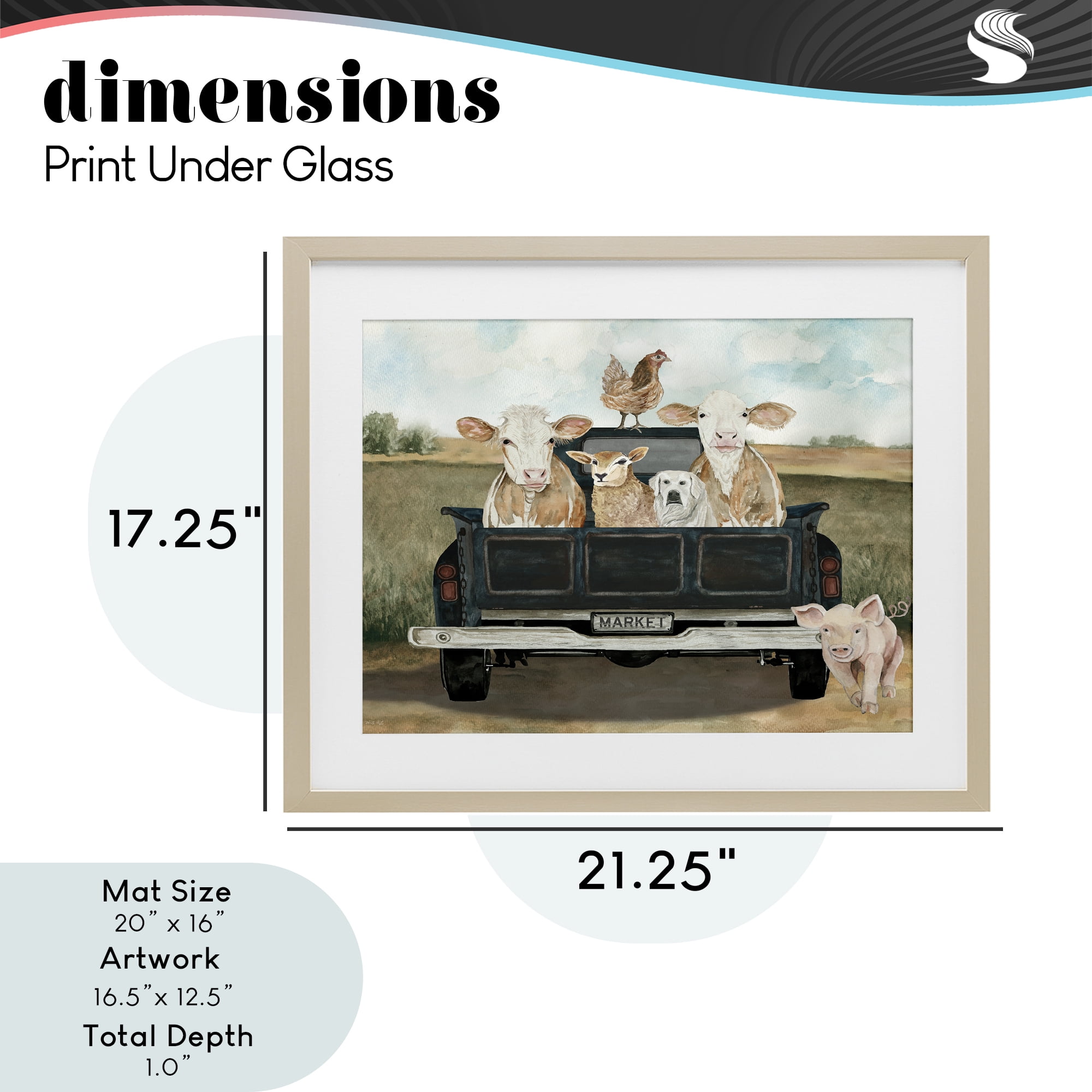 Stupell Industries Ready For A Farm Ride Birch Framed Print Under Glass, design by Cindy Jacobs