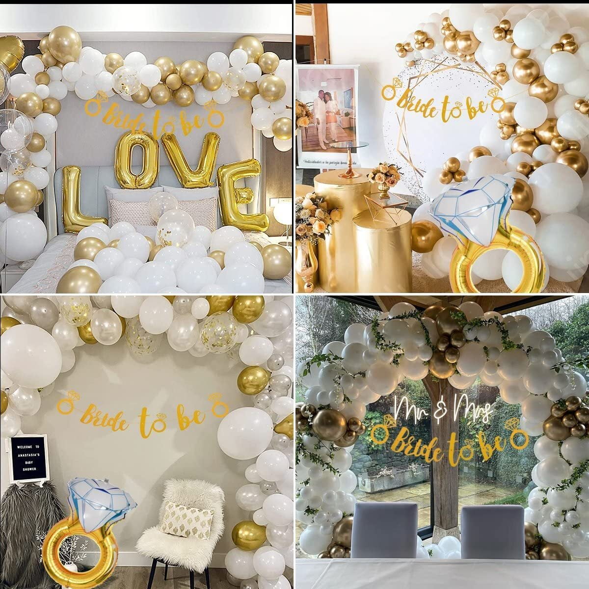 Yansion Bachelorette Party Decorations - Bridal Shower Decorations Set Including Bride to Be Banner Balloon, Rose Gold Balloons, Confetti Balloons