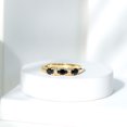 thumbnail image 3 of Rosec Jewels Natural Black Onyx 3 Stone Anniversary Ring - AAA Grade - Black Onyx Diamond Ring in East West Style - Ready to Gift, 18K Yellow Gold, US 4.00, 3 of 7