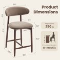 thumbnail image 5 of Mid Century Modern Kitchen Bar Stools Set of 4, Counter Height Stools with Curved Back and Wooden Frame,Upholstered Seat Camel, 5 of 9