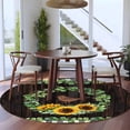 thumbnail image 3 of Spring Eucalyptus Sunflower Round Area Rug 6Ft Washable Circle Rugs for Bathroom Office, Farmhouse Birds Brown Wood Non-Slip Carpet Floor Mats Indoor Outdoor Carpet Runner Aesthetic Home Decor, 3 of 8