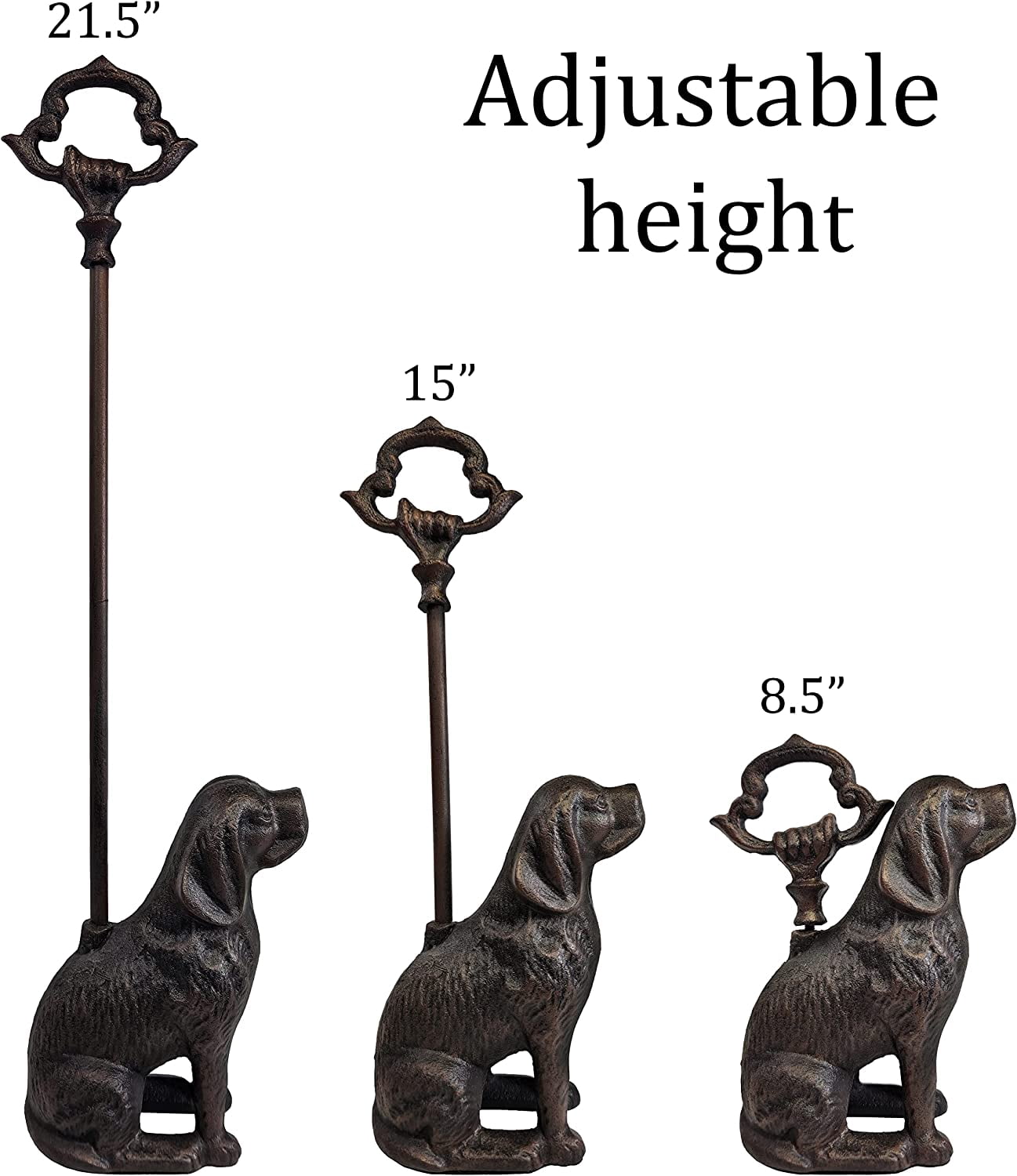 LuLu Decor, Cast Iron Decorative Dog Door Stopper with Rod, 5lbs 1oz