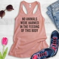 thumbnail image 2 of No Animals Were Harmed In The Feeding Of This Body Tank Top, Ladies Racerback Tank, Vegan Animal Lover Tank, Desert Pink, XX-Large, 2 of 3