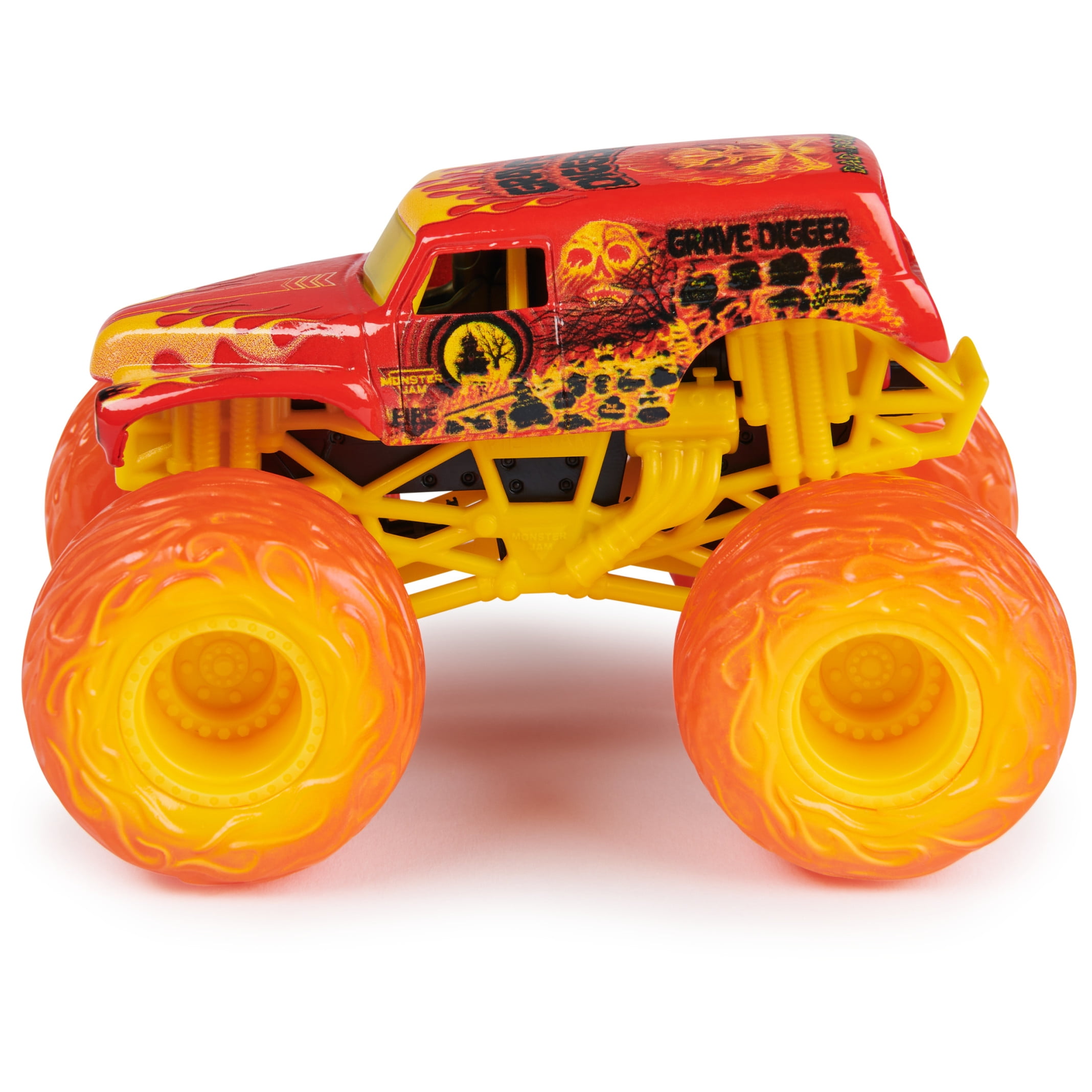 Monster Jam Official Fire and Grave Digger and El Toro Loco Die-Cast Monster Trucks