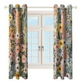 thumbnail image 3 of Floral Colorful Flower 2 Panel Curtain Set, Watercolor Painting Window Treatment Living Room Bedroom Decor, 3 of 5