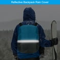 thumbnail image 4 of Uxcell 30-40L Waterproof Backpack Rain Cover with Adjustable Strap Reflective strips Backpack Rain Cover M, Grey Blue, 4 of 5