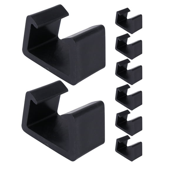Worgeous  8 Pcs Outdoor Cushion Fasteners Patio Furniture Clips Wicker Office Black