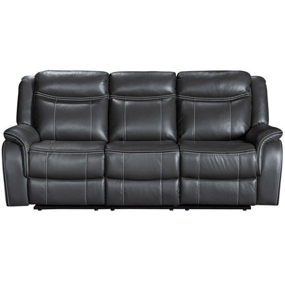 Declan 85 in. Dark Grey Motion Sofa with Cupholder