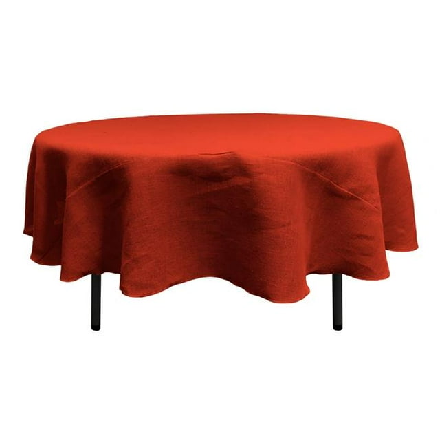 LA Linen TCBurlap90R-Red Round Dyed Natural Burlap Tablecloth, Red - 90 in.