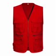 thumbnail image 4 of ZHaobin 100% Cotton Spring Multi-Pocket Work Vest Safety Gear Outdoor Protector Tank Top Construction Security Guard volunteer Waistcoat (Photo Color,XXXL), 4 of 6