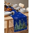 thumbnail image 6 of Blue Christmas Tree Burlap-Cotton Table Runner 72 Inches Long,Green Xmas Tree Snowflake Farmhouse Table Runners,Outdoor Dining Tablecloths Decor for Baby Shower Party Wedding 14x72, 6 of 9