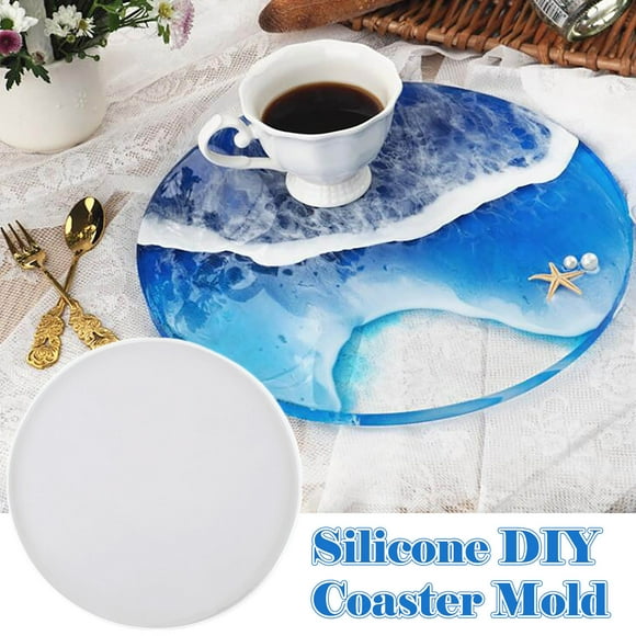 Agiferg Silicone Round Cup Mat Mould Resin Casting Mold Epoxy Art Craft Tool 12inch