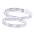 thumbnail image 2 of AFFY Baguette Cut White Natural Diamond His and Hers Wedding Band Set in 14K White Gold (0.5 Cttw), 2 of 2