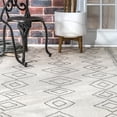 thumbnail image 2 of nuLOOM Sierra Moroccan Diamond Outdoor Area Rug, 7' 6" x 10' 9", Ivory, 2 of 5
