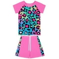 thumbnail image 3 of WOYY Big Girls Rash Guard Swimsuit Leopard Short Sleeve UPF50+ Swimwear Bathing Suit, 3 of 8