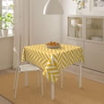 thumbnail image 6 of Square Table Cloth, Girly Yellow White Zig Zag Chevron Pattern Tablecloth Washable Dinng Table Covers Decorative for Kitchen & Table Linens 60" x 60", 6 of 8
