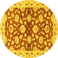 thumbnail image 1 of Ahgly Company Machine Washable Indoor Round Oriental Yellow Traditional Area Rugs, 8' Round, 1 of 4
