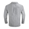 thumbnail image 5 of WTOBBY Men's Lightweight Long Sleeve Shirt Lapel Collar Solid Color jean Style Casual Summer Button Front Breathable Travel Resort Wear Top,Gray L, 5 of 5