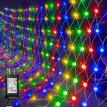 Net Lights Outdoor Mesh Lights IP44 Waterproof, 192 LED 9.8x6.6ft Mesh Lights with Remote, 8 Modes&Timer&Connectable, Plug in LED Net Lights for Bush Tree Shrubs Garden Party, Multicolor