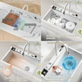 thumbnail image 7 of White Smart digital waterfall kitchen sink, 33.5"Drop In Stainless Steel Single Bowl Sink, 7 of 7
