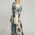 thumbnail image 2 of Bohemian resort style tie-up Lolita full skirt printed dress, 2 of 5