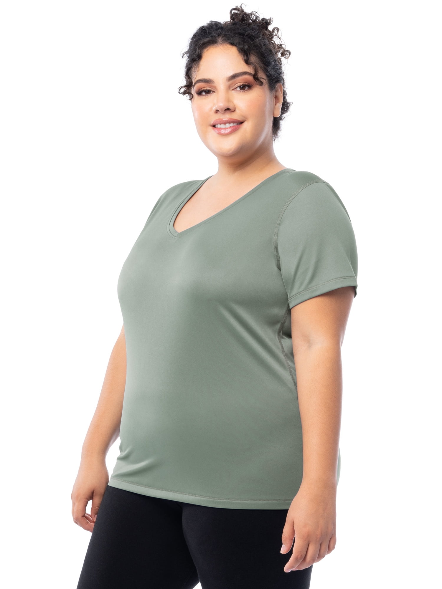 Athletic Works Women's and Women's Plus Core Active V-Neck T-Shirt, Sizes XS-4X