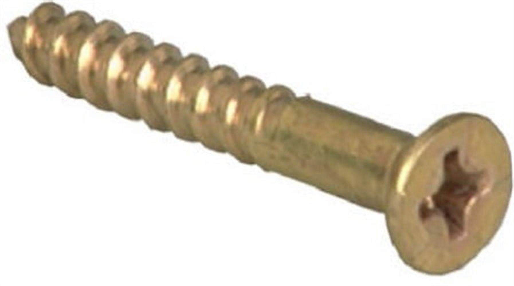 Hillman Fasteners 385662 No. 6 x 1.25 in. Phillips Flat Head Brass Wood Screw, 100 Pack