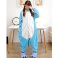 thumbnail image 5 of Pijama de una pieza de franela para el hogar para hombres y mujeres, adultos y niños, con dibujos animados de conejo blanco, conejo azul, conejo rosa, otoño e invierno, 5 of 5