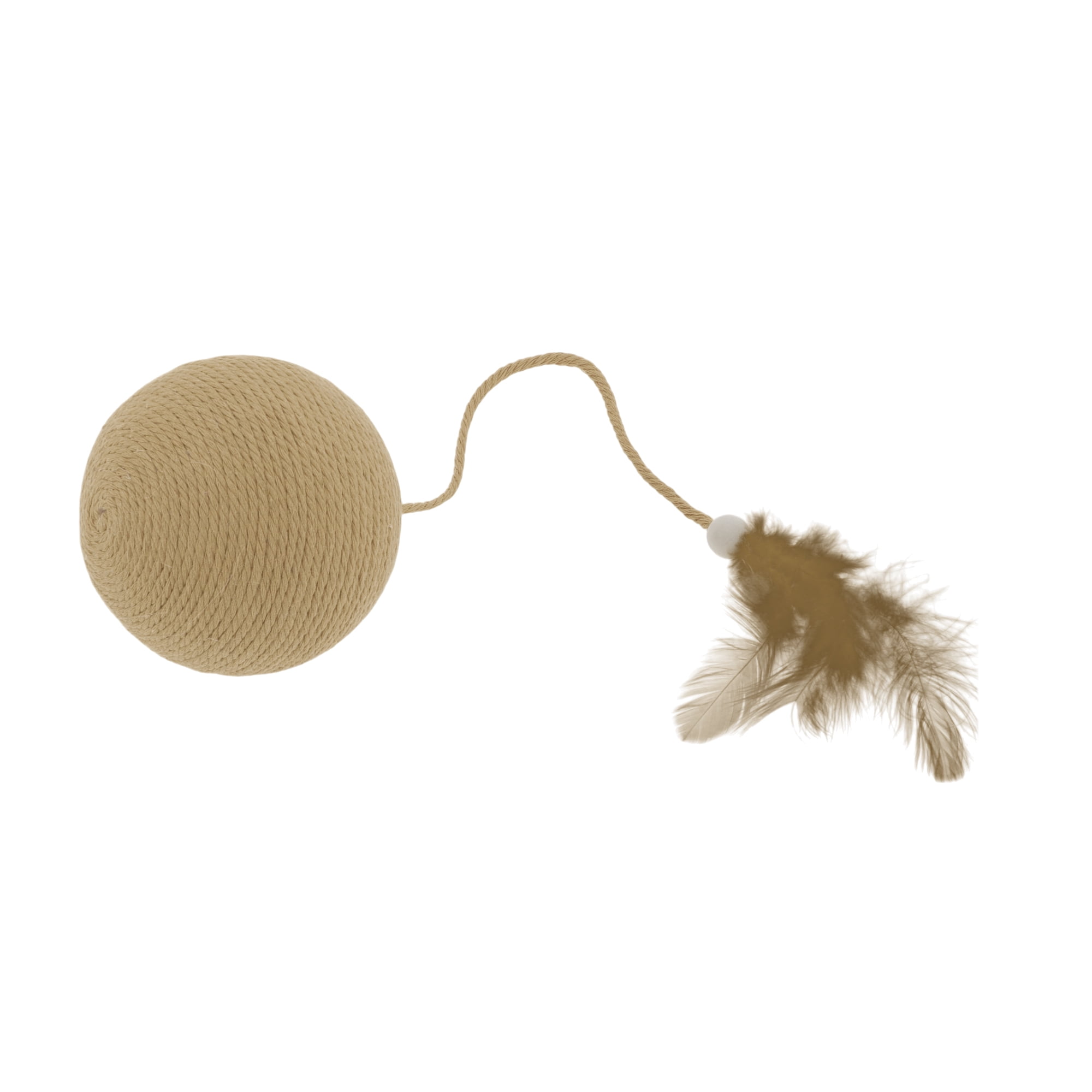 Unique Bargains Cat Playing Balls with Bell Inside Khaki