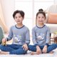 thumbnail image 1 of Conjunto de pijama de algodón para niños y niñas, ropa de dormir de dibujos animados, dinosaurio, gato, 4, 6, 8 y 9 años, para invierno, novedad, 1 of 4