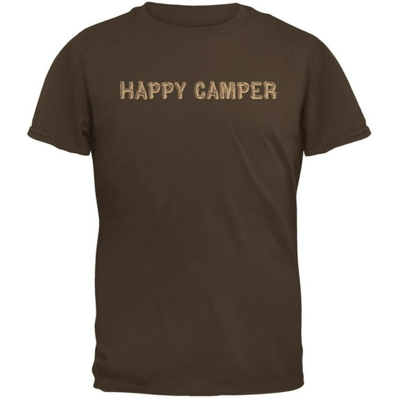 Happy Camper Brown Adult T-Shirt - 2X-Large